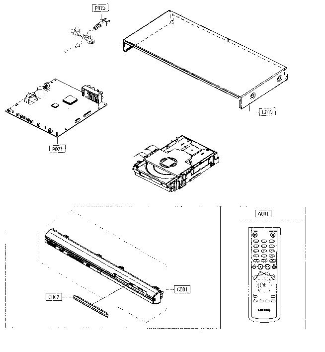 Samsung DVD-P241 cabinet parts diagram
