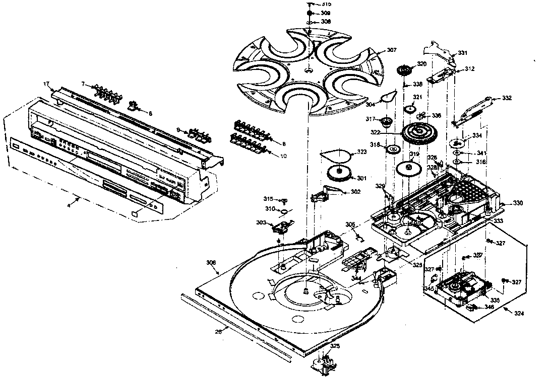 Panasonic DVD-F87K cabinet parts diagram