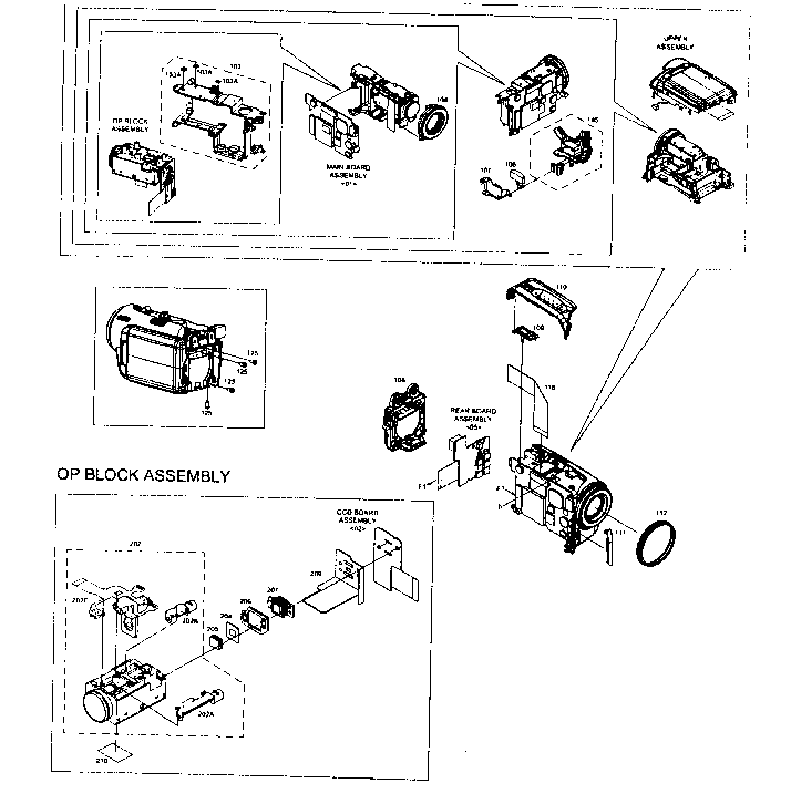 JVC GZ-MG20US cabinet parts 1 diagram