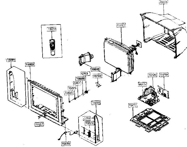 Samsung TX-P3075WHX cabinet parts diagram