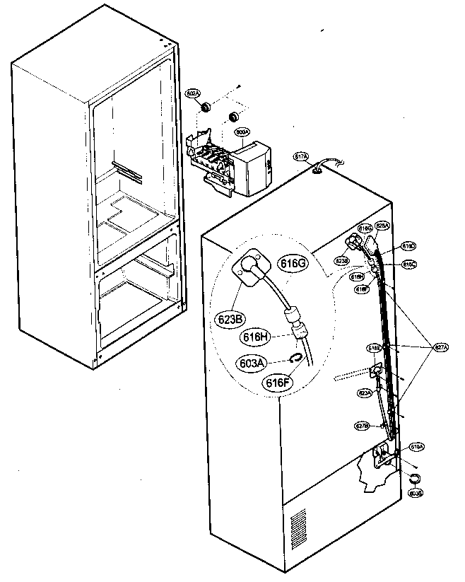 LG LRFD25850SB ice maker parts diagram