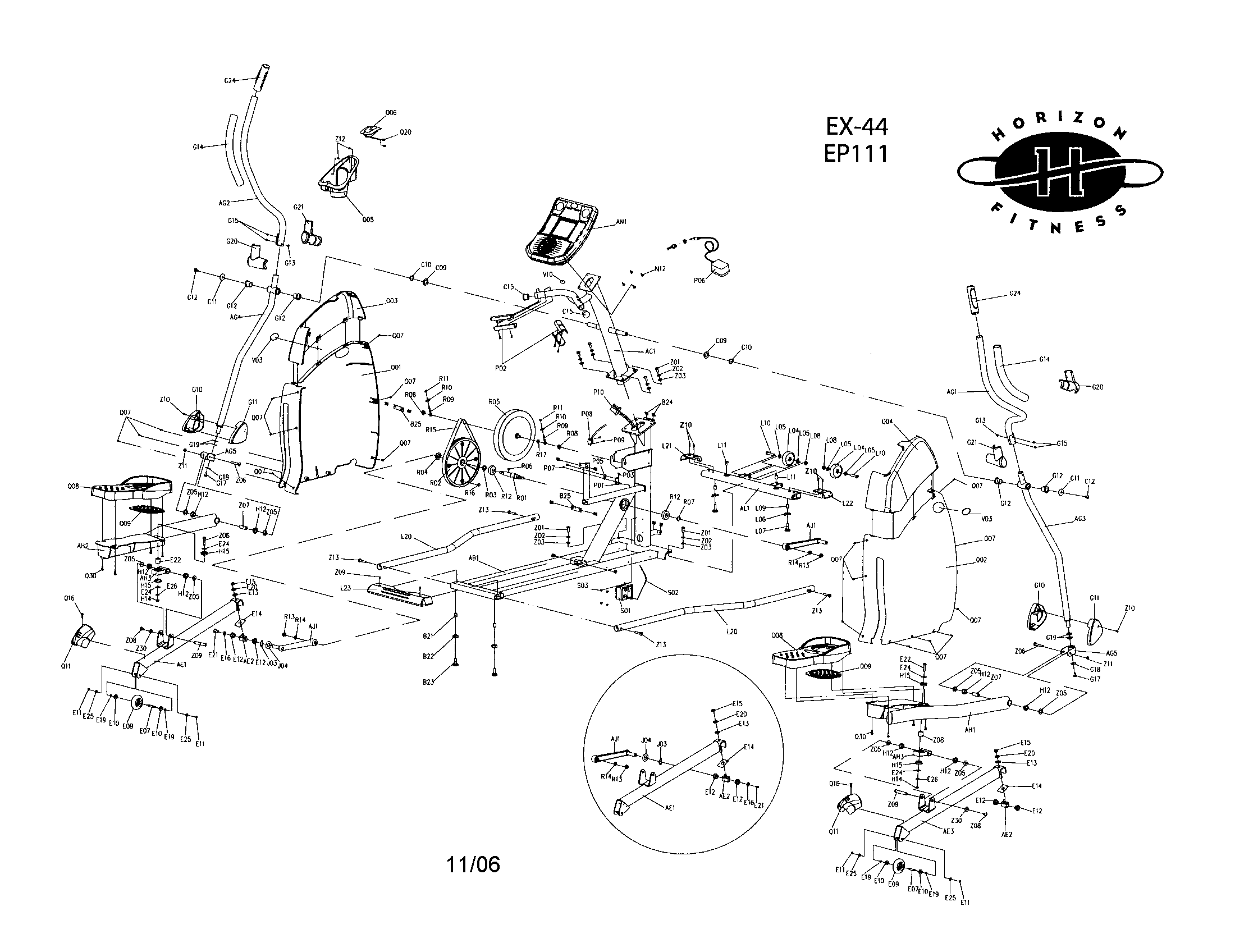 Horizon EX-44 unit assy diagram