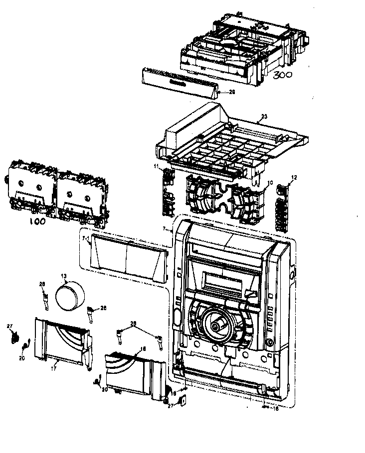 Panasonic SC-AK230P cabinet parts diagram