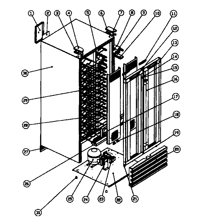 Franklin Chef HDC100 cabinet parts diagram