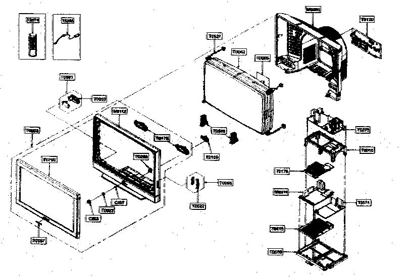 Samsung TX-R3080WH cabinet parts diagram