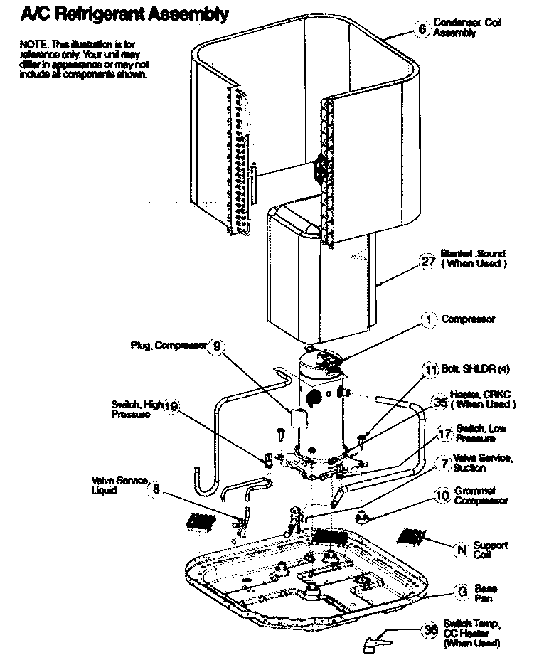 ICP T2H318GKA100 refrigeration components diagram