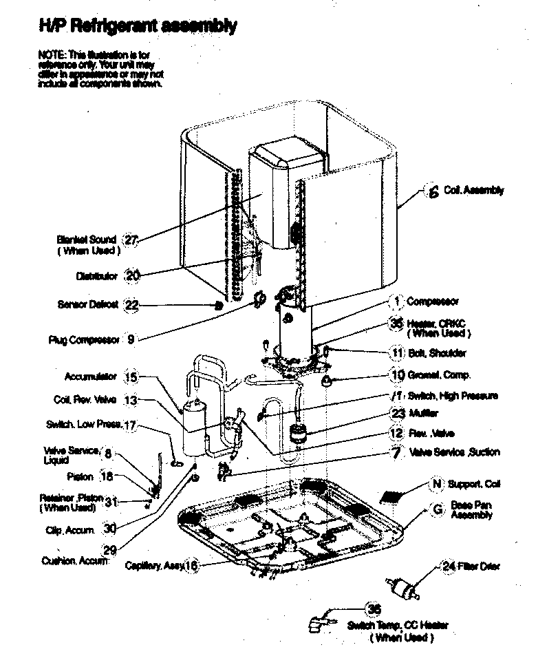 ICP T4H348GKA100 refrigeration components diagram
