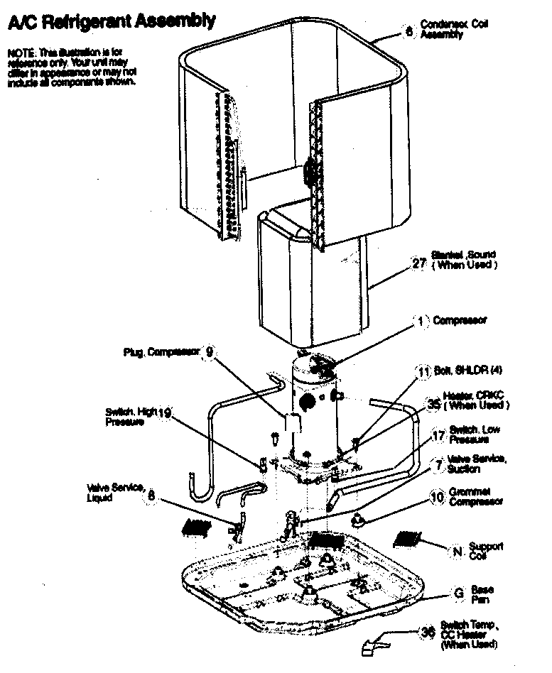ICP C4A348GKA100 refrigeration components diagram