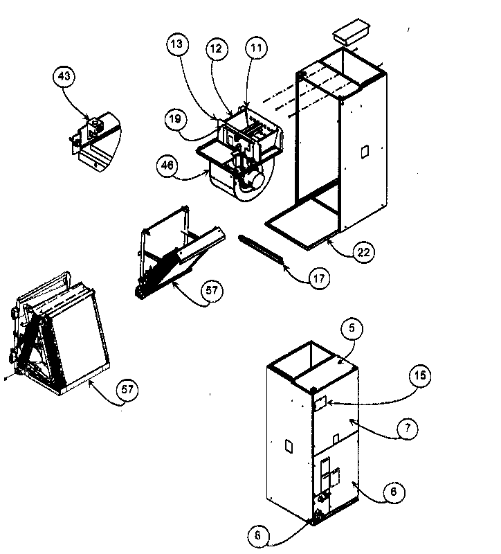 Carrier FH4BNF001000AAAA cabinet parts 1 diagram