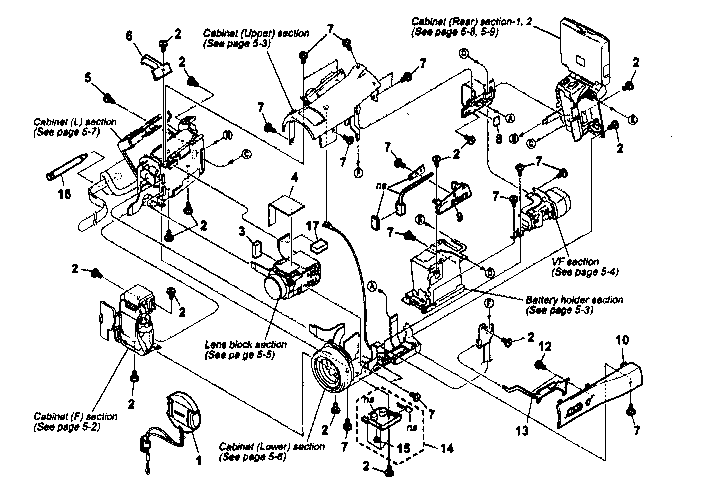 Sony DCR-IP220 overall section diagram