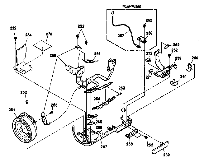 Sony DCR-IP220 cabinet parts lower diagram