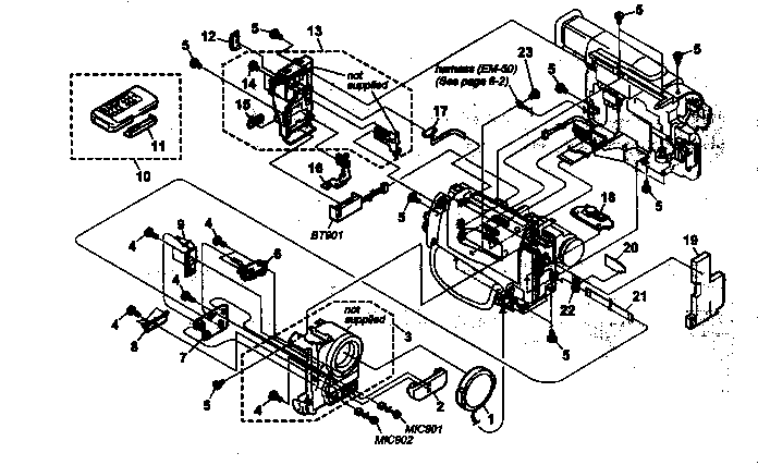 Sony DCR-TRV510 front panel diagram
