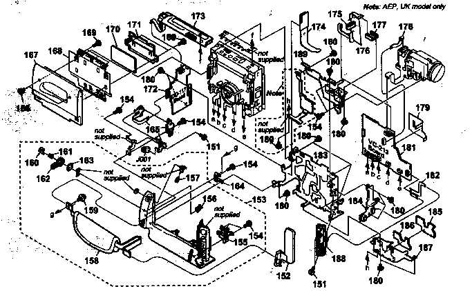 Sony DCR-TRV510 cabinet l/block/main board diagram