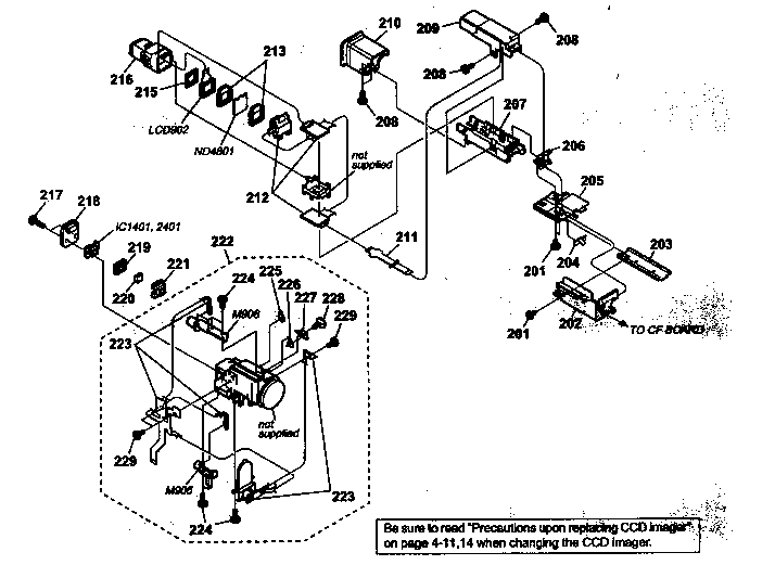 Sony DCR-TRV510 evf lens assy diagram