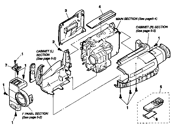 Sony CCD-TR96 cabinet parts 1 diagram