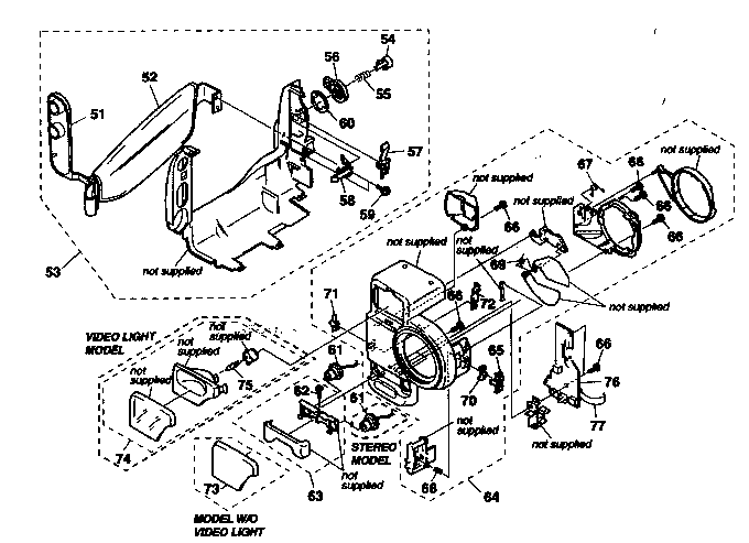 Sony CCD-TR96 front panel diagram