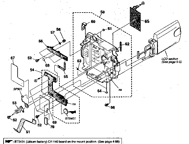 Sony DCR-DVD301 cabinet parts r diagram