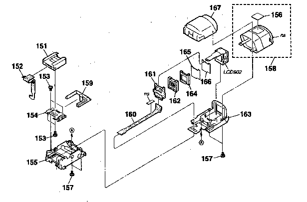 Sony DCR-DVD301 evf assy diagram