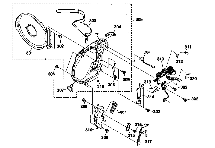 Sony DCR-DVD301 lid assy diagram