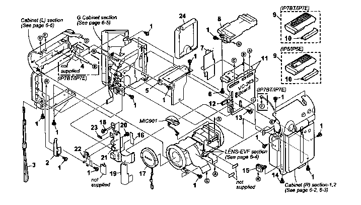 Sony DCR-IP5 cabinet parts diagram