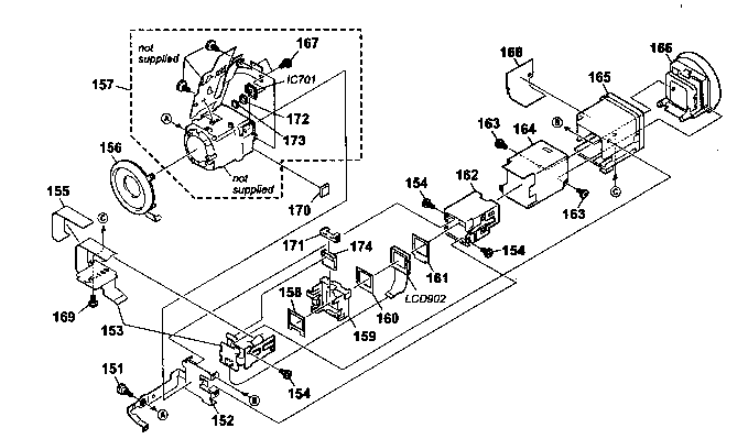 Sony DCR-IP5 evf lens assy diagram