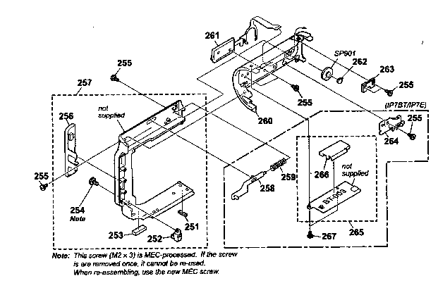 Sony DCR-IP5 cabinet parts l diagram