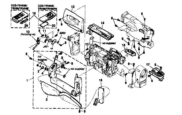 Sony CCD-TRV99 cabinet parts l diagram