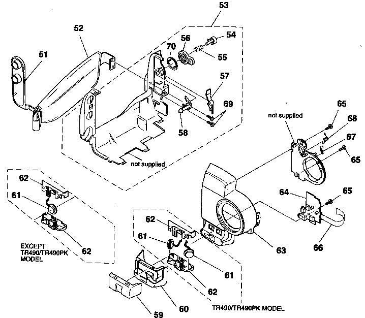 Sony CCD-TR94 cabinet parts l diagram