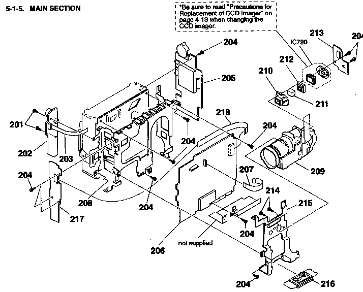 Sony CCD-TR94 main assy diagram