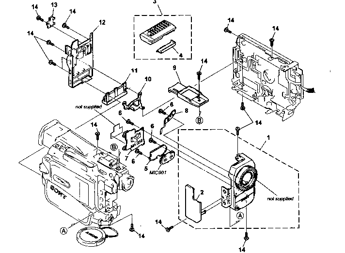 Sony DCR-TRV10 front panel assy diagram