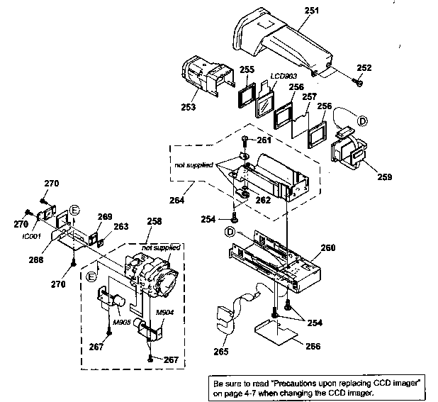 Sony DCR-TRV10 evf/lens assy diagram