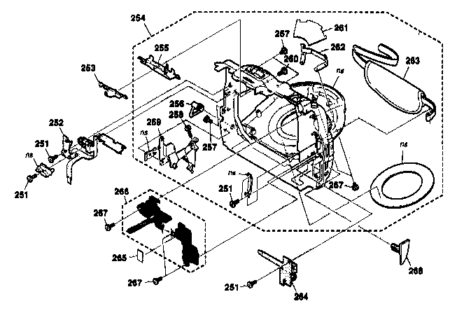 Sony DCR-DVD100 cabinet parts l diagram