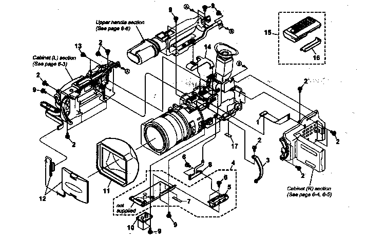 Sony DCR-VX2000 cabinet parts 1 diagram