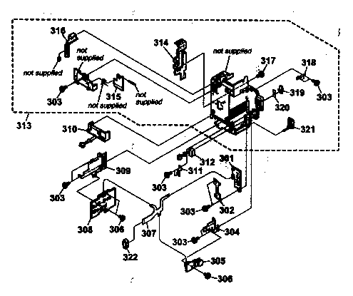 Sony DCR-VX2000 battery panel assy diagram