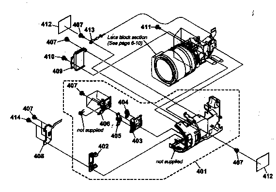Sony DCR-VX2000 center frame assy diagram