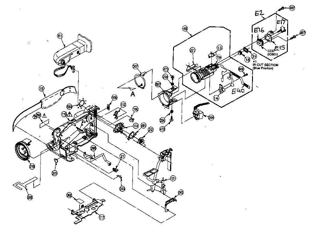 Panasonic PV-D407 cabinet parts 1 diagram