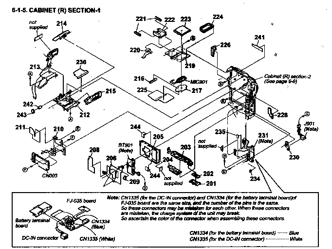 Sony DCR-PC120BT cabinet parts r 1 diagram