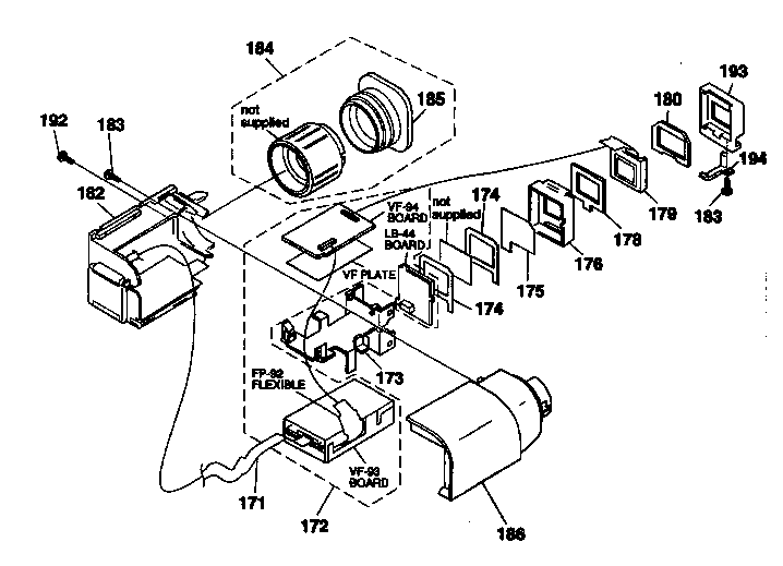Sony CCD-TRV29 evf assy diagram