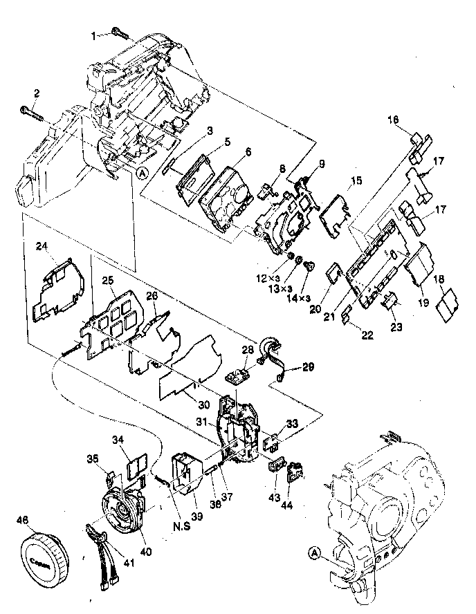 Canon DM-XL1A camera/recorder assy diagram