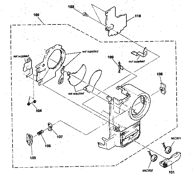 Sony CCD-TRV85 front panel assy diagram