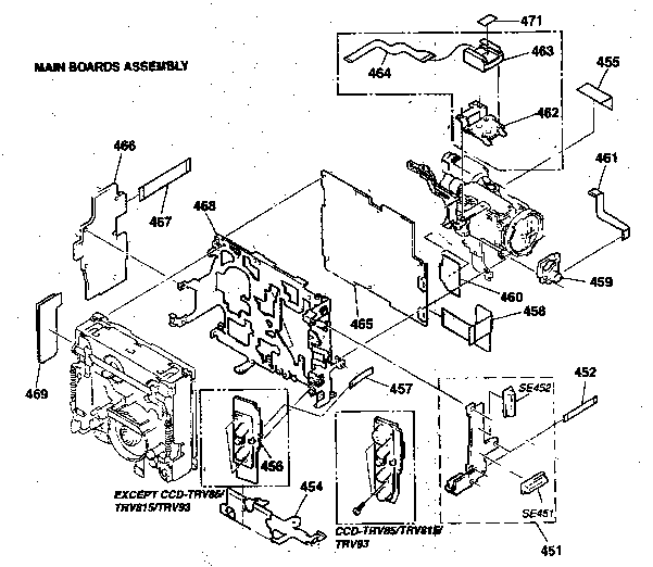 Sony CCD-TRV85 main board assy diagram