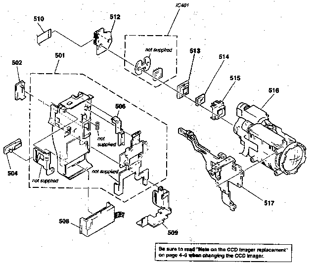 Sony CCD-TRV85 battery panel/ccd assy diagram