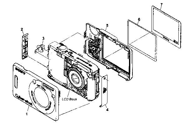 Sony DSC-W50 cabinet parts 1 diagram