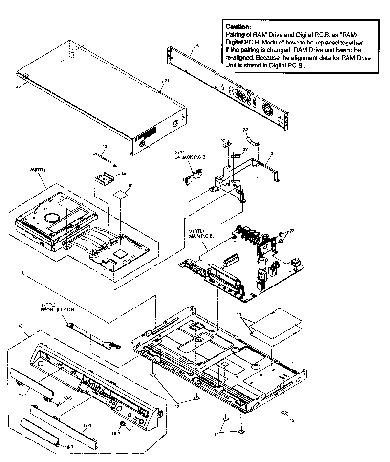 Panasonic DMR-ES15P cabinet parts diagram