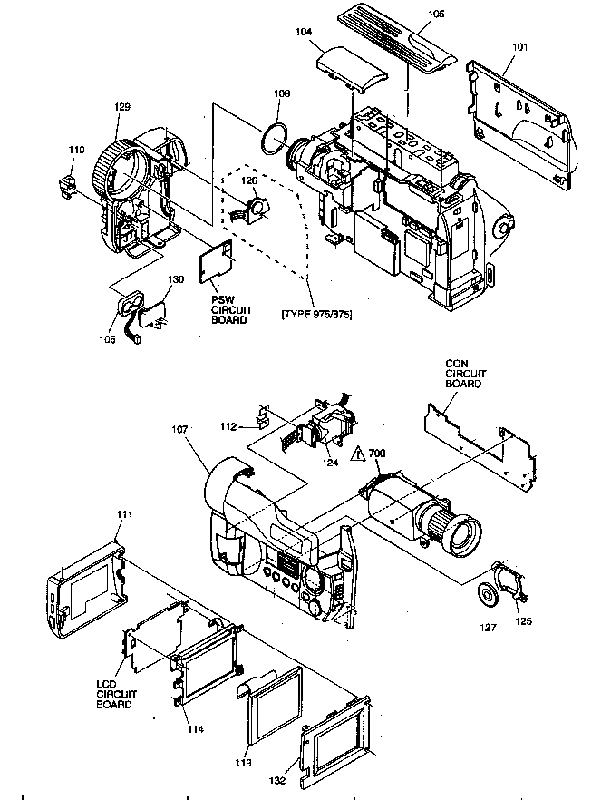 Hitachi VM-D875LA cabinet parts 1 diagram