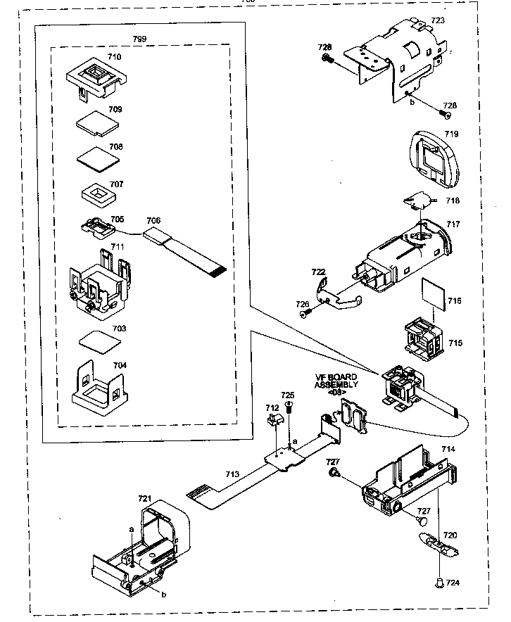 JVC GR-DF450US evf assy diagram