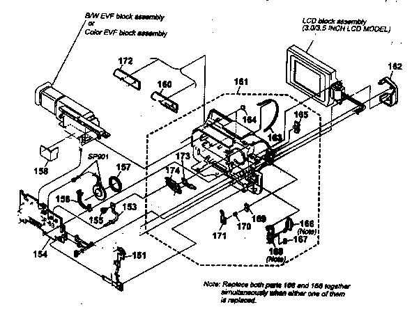 Sony DCR-TRV203 cabinet r block diagram