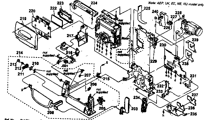 Sony DCR-TRV203 cabinet l block/main boards diagram
