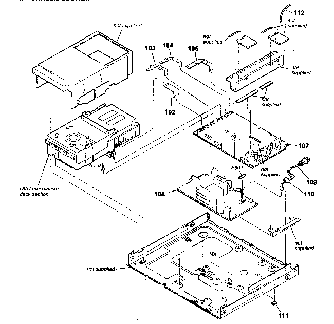 Sony HCD-DX255 chassis assy diagram