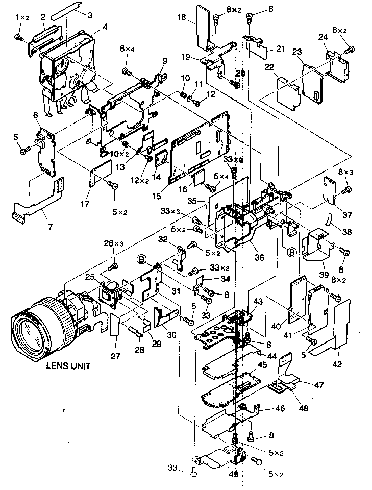 Canon GL1 camera/recorder assy diagram